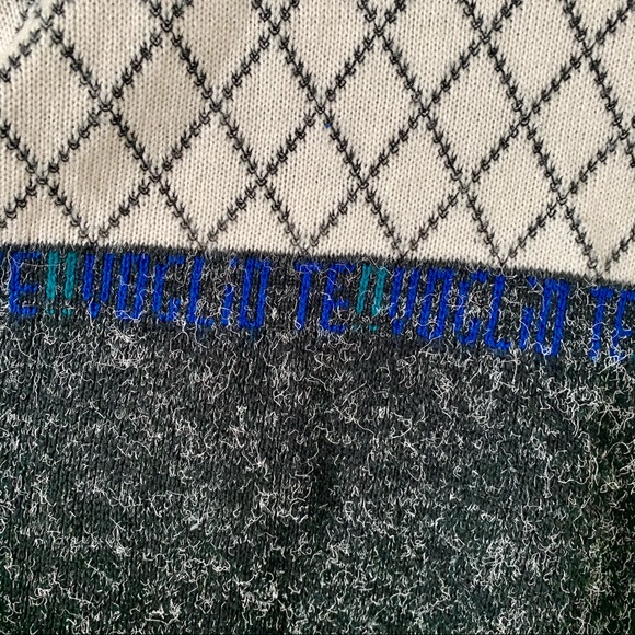 Vintage Italian Sweater Voglio Te !  Medium Rare Unique 80s 90s Black White - Picture 3 of 6